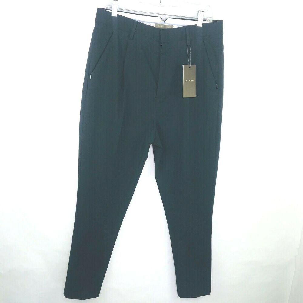 Zara Man  Dress Pants Blue Size 30 Flat Front